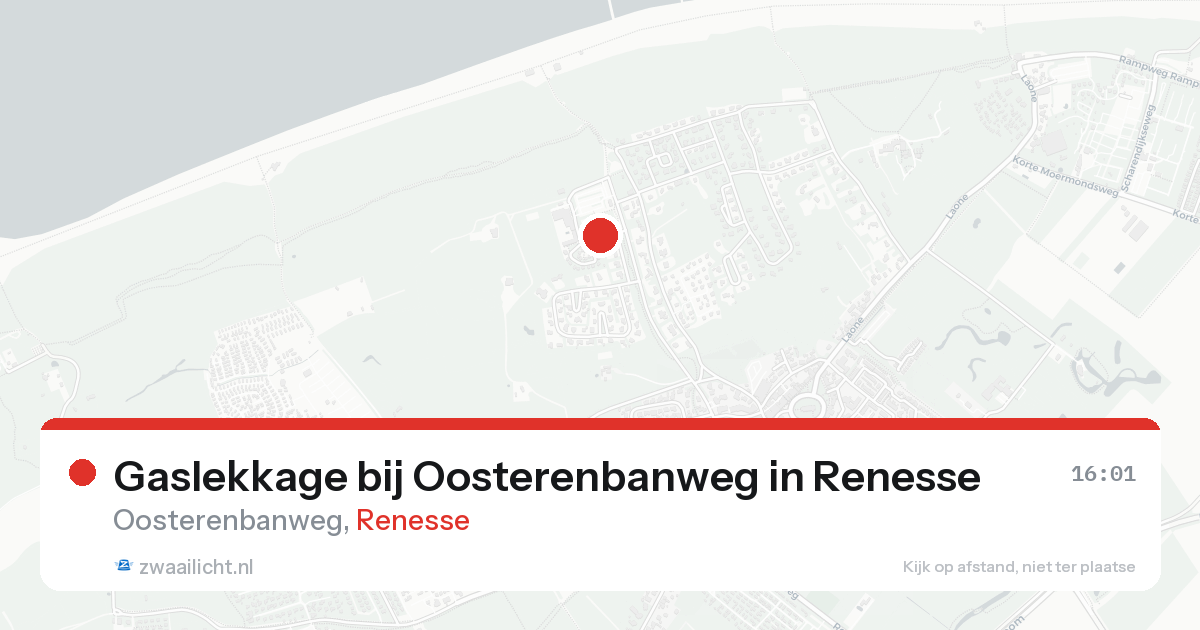 Gaslekkage bij Oosterenbanweg in Renesse — 17 aug 2026