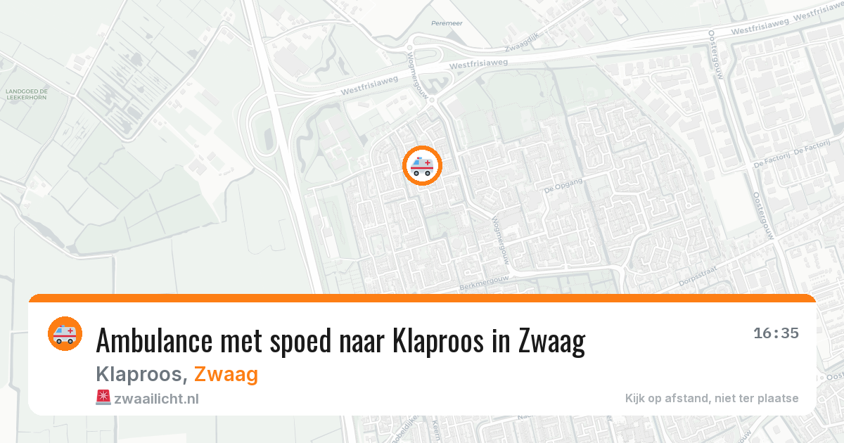 Ambulance met spoed naar Klaproos in Zwaag — 14 mrt 2026