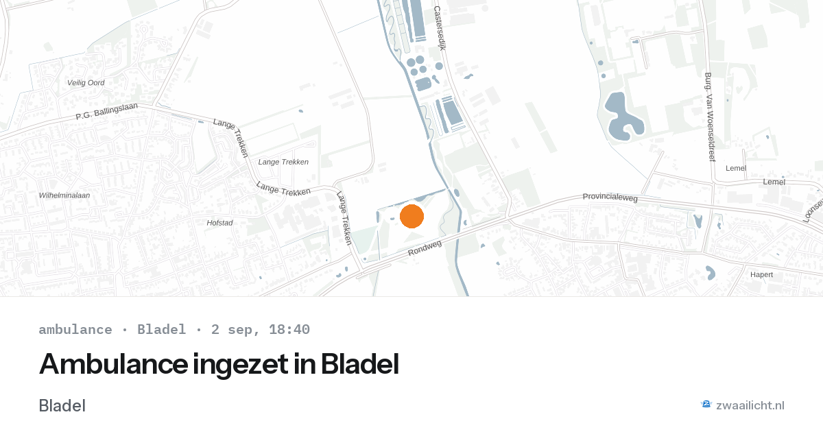 Ambulance ingezet in Bladel — 2 sep 2026