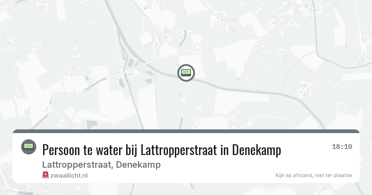 Persoon te water bij Lattropperstraat in Denekamp — 15 mrt 2026