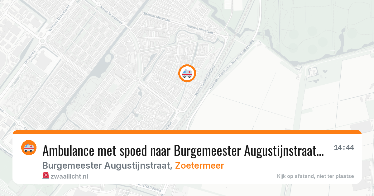 Ambulance met spoed naar Burgemeester Augustijnstraat in Zoetermeer — 15 apr 2026