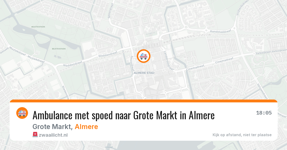 Ambulance met spoed naar Grote Markt in Almere — 13 aug 2026