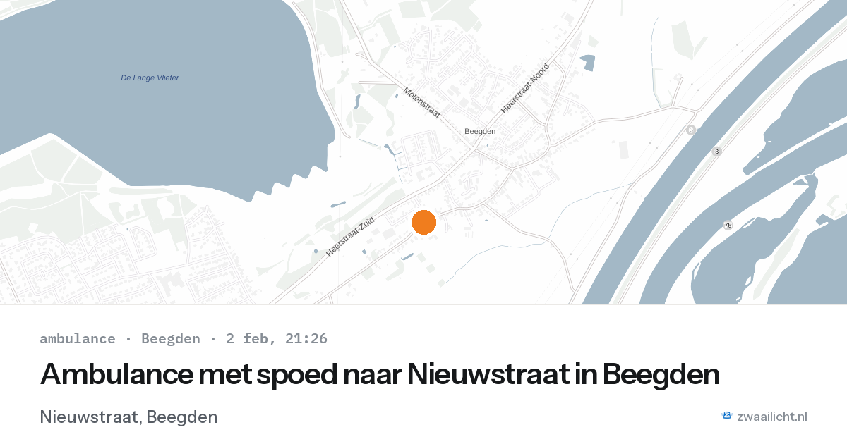 Ambulance met spoed naar Nieuwstraat in Beegden — 2 feb 2026