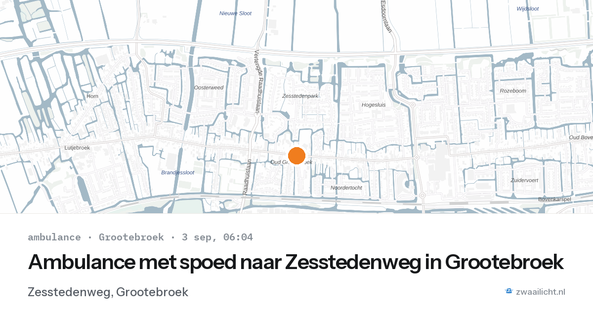 Ambulance met spoed naar Zesstedenweg in Grootebroek — 3 sep 2026