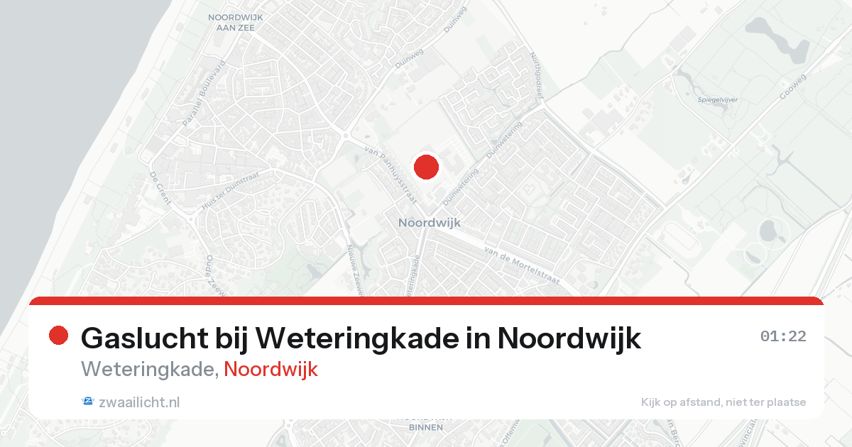 Gaslucht bij Weteringkade in Noordwijk — 3 mrt 2026
