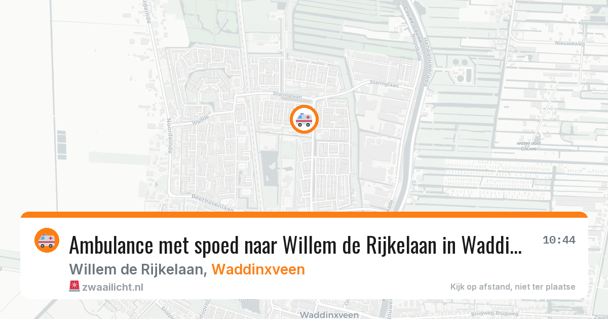 Ambulance met spoed naar Willem de Rijkelaan in Waddinxveen — 8 jul 2026