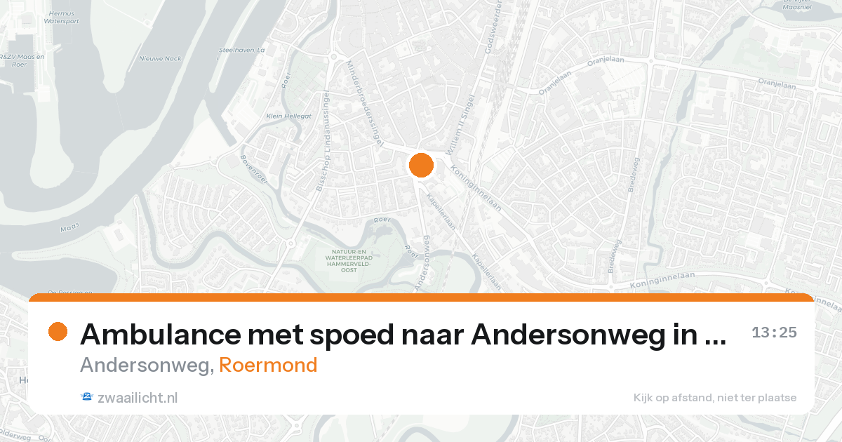 Ambulance met spoed naar Andersonweg in Roermond — 19 aug 2026