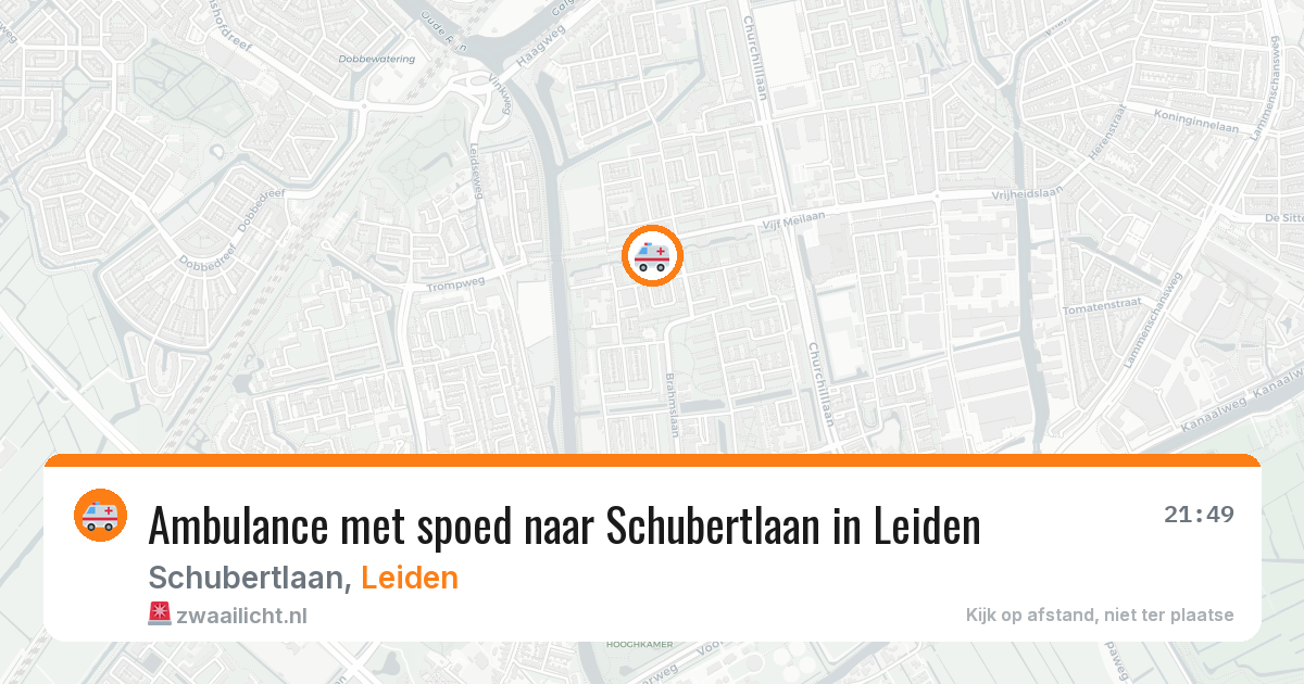 Ambulance met spoed naar Schubertlaan in Leiden — 2 aug 2026