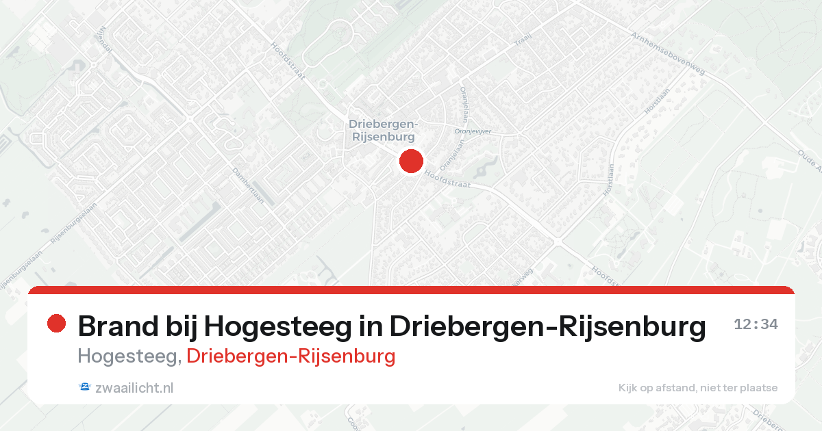 Brand bij Hogesteeg in Driebergen-Rijsenburg — 15 aug 2026