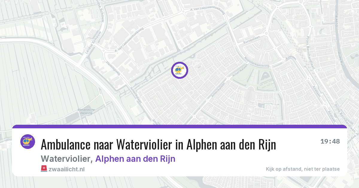 Ambulance naar Waterviolier in Alphen aan den Rijn — 24 mei 2026