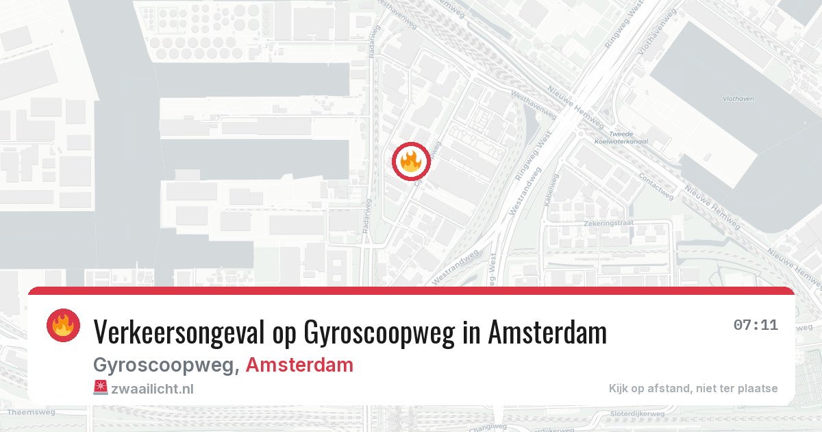 Verkeersongeval op Gyroscoopweg in Amsterdam — 27 mrt 2026