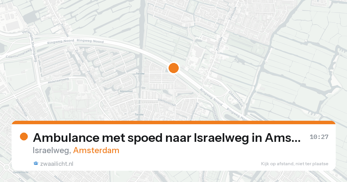 Ambulance met spoed naar Israelweg in Amsterdam — 21 aug 2026