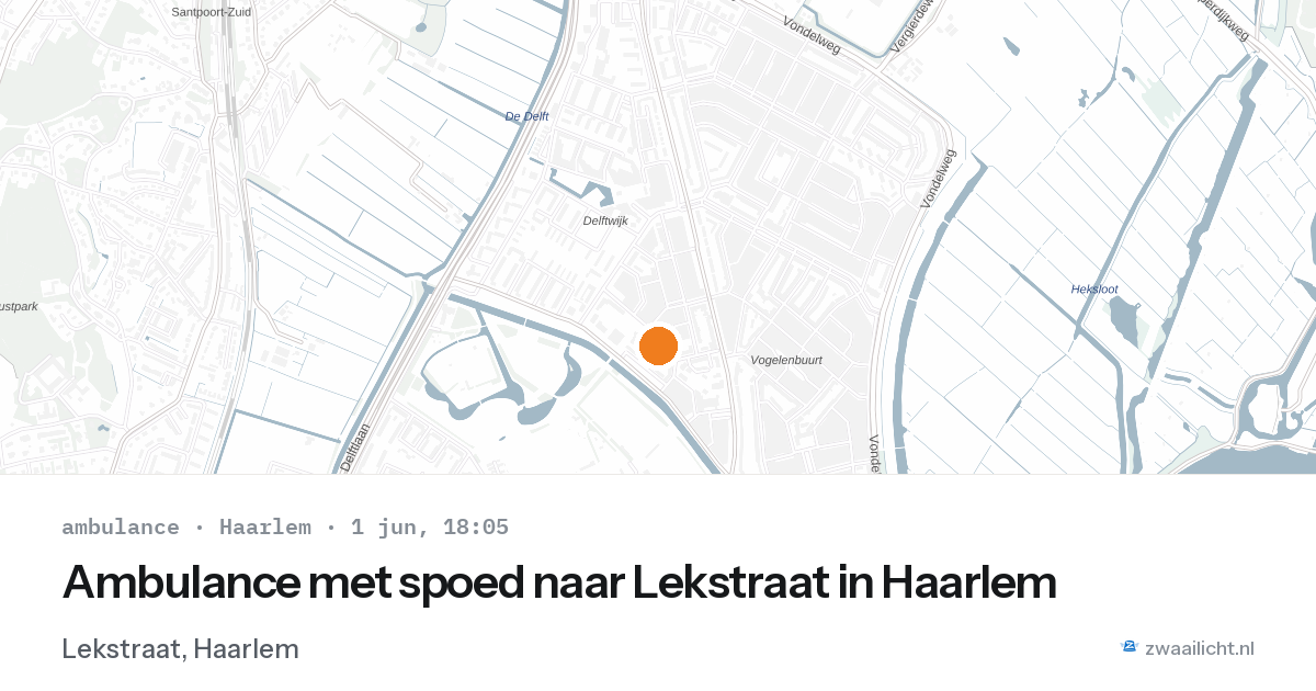 Ambulance met spoed naar Lekstraat in Haarlem — 1 jun 2026