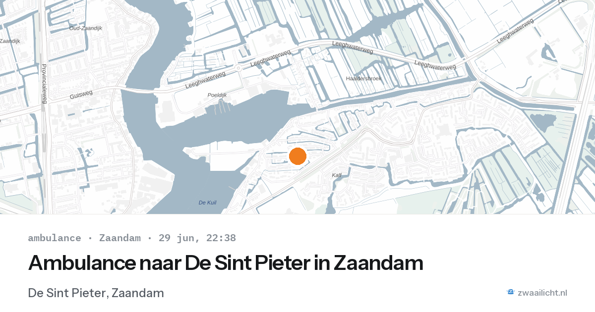 Ambulance naar De Sint Pieter in Zaandam — 29 jun 2026