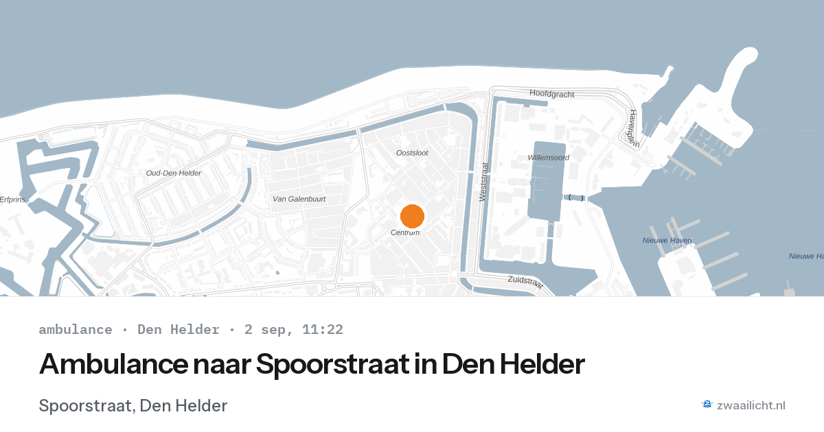 Ambulance naar Spoorstraat in Den Helder — 2 sep 2026
