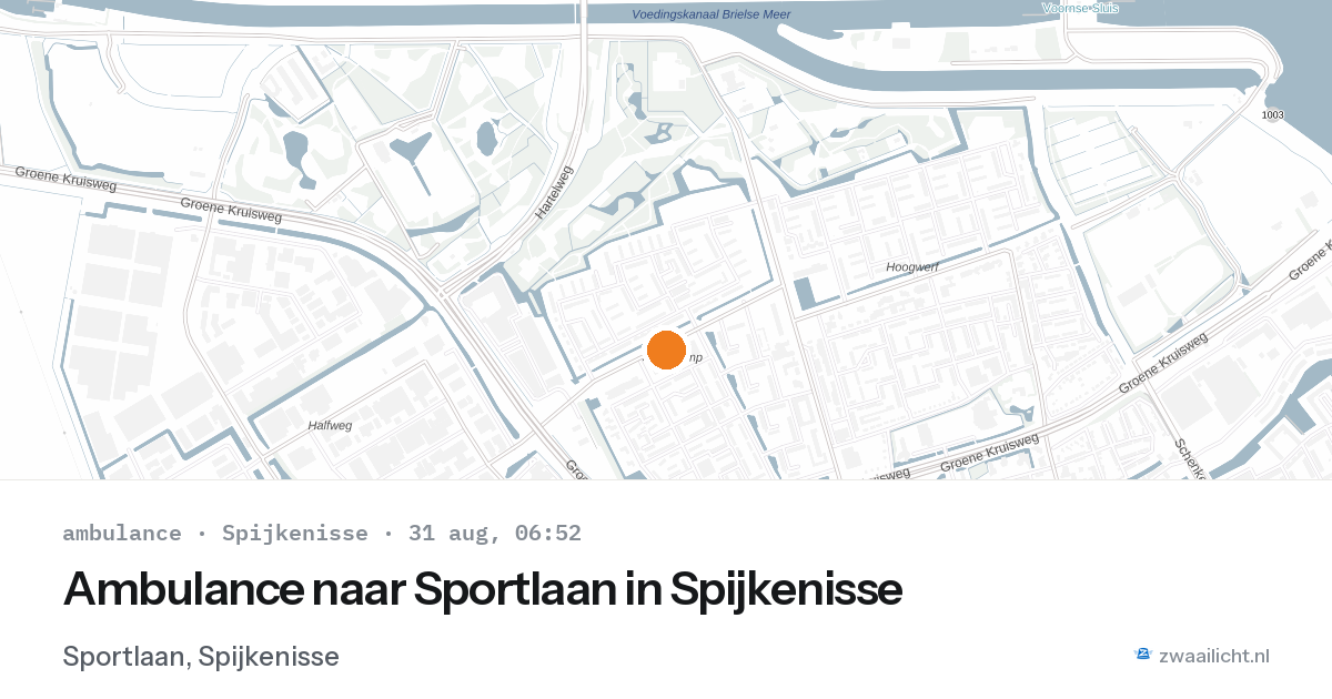 Ambulance naar Sportlaan in Spijkenisse — 31 aug 2026