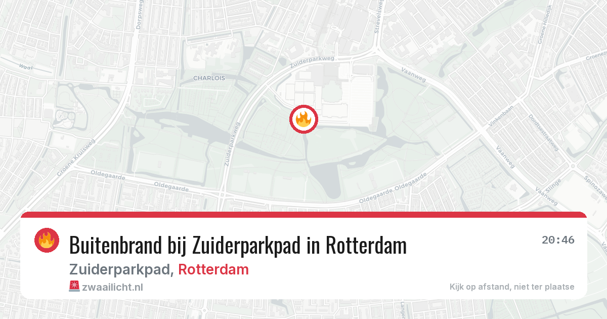 Buitenbrand bij Zuiderparkpad in Rotterdam — 11 apr 2026