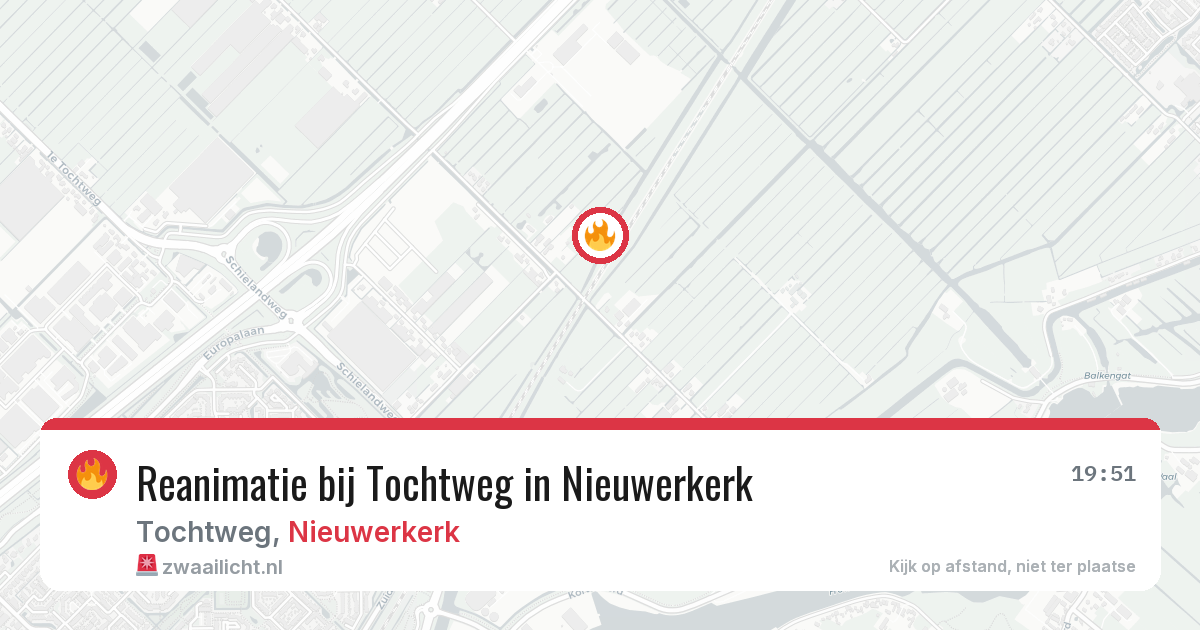 Reanimatie bij Tochtweg in Nieuwerkerk — 15 jun 2026