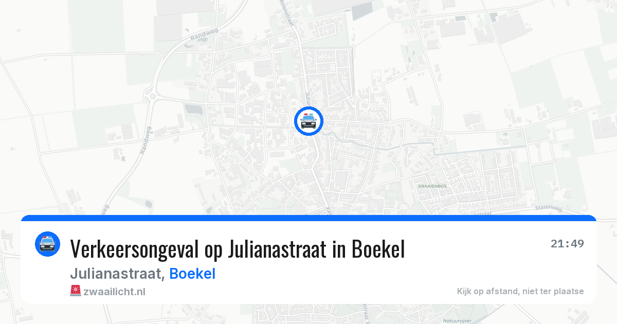 Verkeersongeval op Julianastraat in Boekel — 23 jun 2026