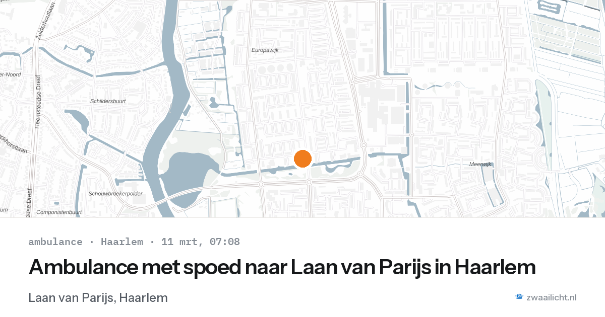 Ambulance met spoed naar Laan van Parijs in Haarlem — 11 mrt 2026