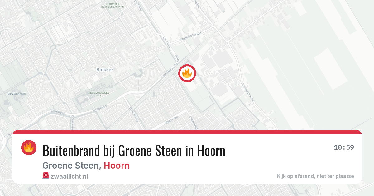 Buitenbrand bij Groene Steen in Hoorn — 13 aug 2026