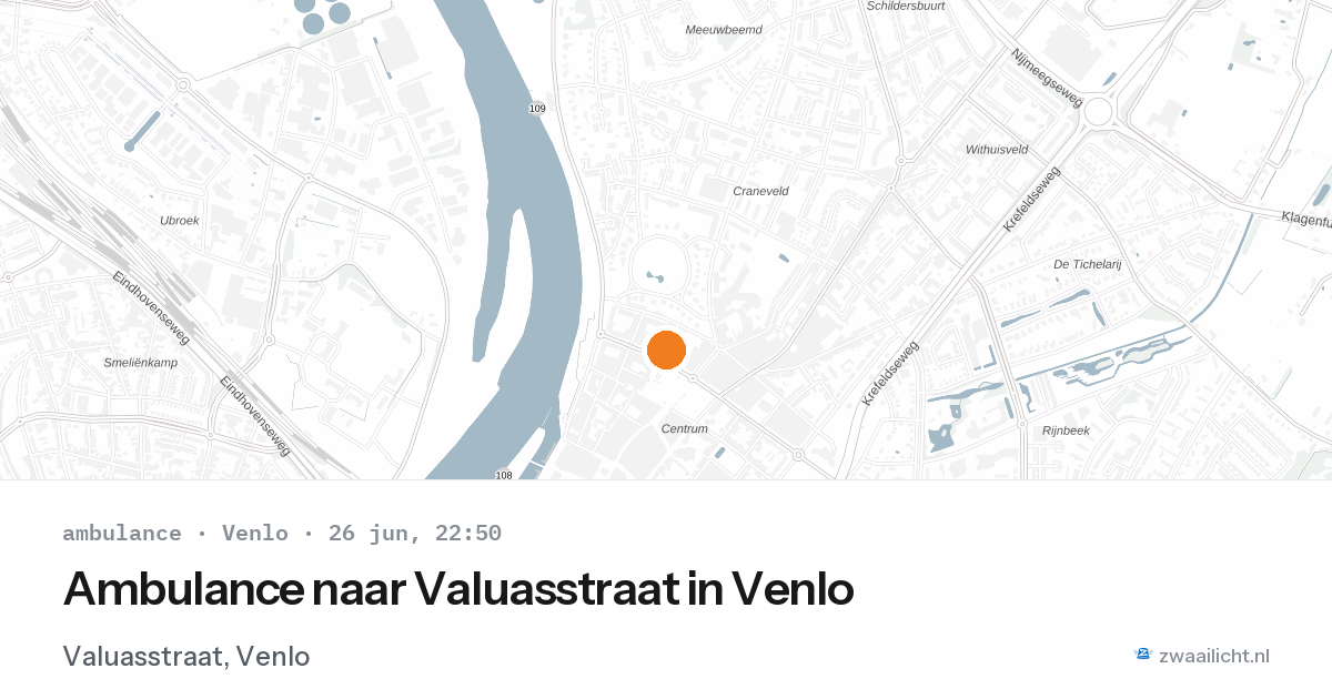 Ambulance naar Valuasstraat in Venlo — 26 jun 2026