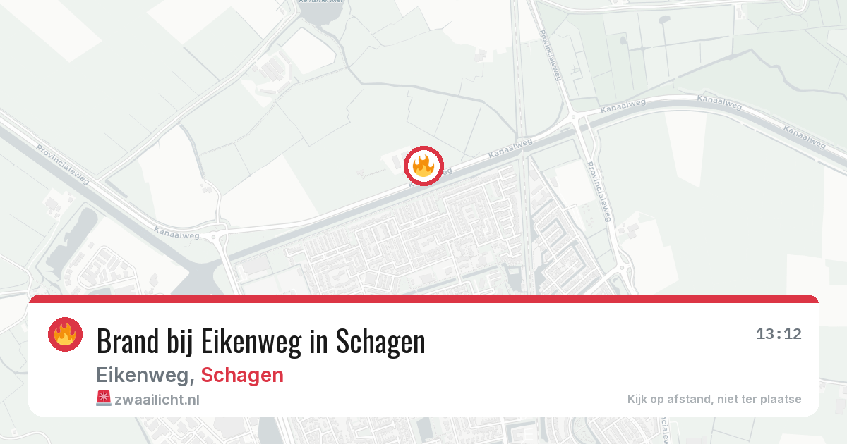 Brand bij Eikenweg in Schagen — 28 jul 2026