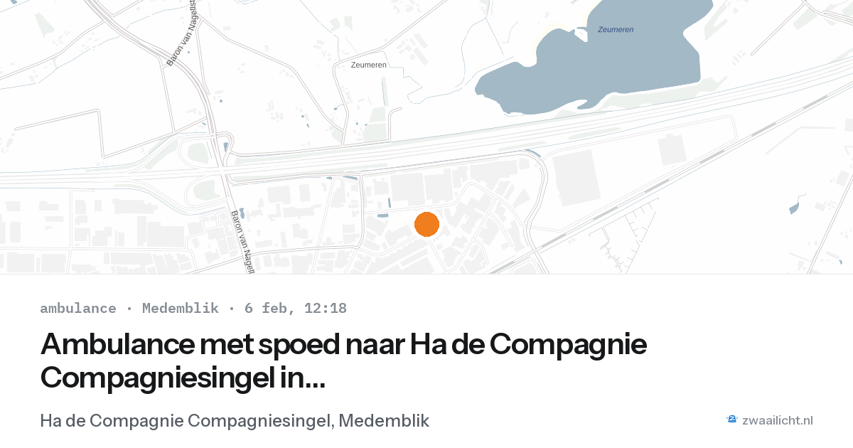 Ambulance met spoed naar Ha de Compagnie Compagniesingel in Medemblik — 6 feb 2026