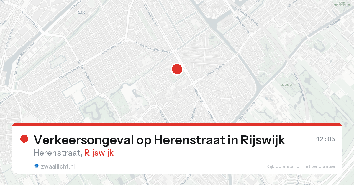 Verkeersongeval op Herenstraat in Rijswijk — 22 aug 2026