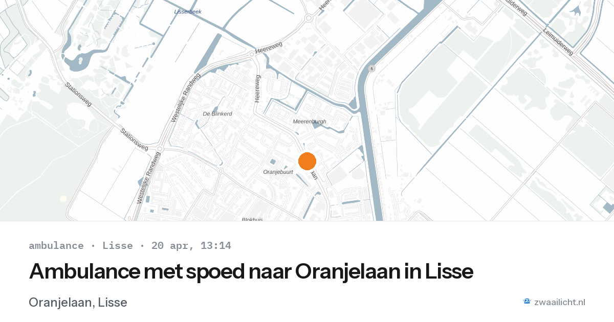 Ambulance met spoed naar Oranjelaan in Lisse — 20 apr 2026