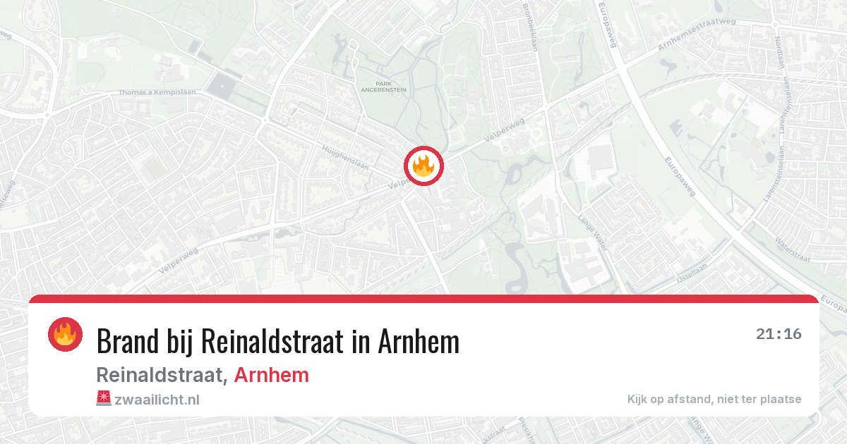 Brand bij Reinaldstraat in Arnhem — 26 mei 2026