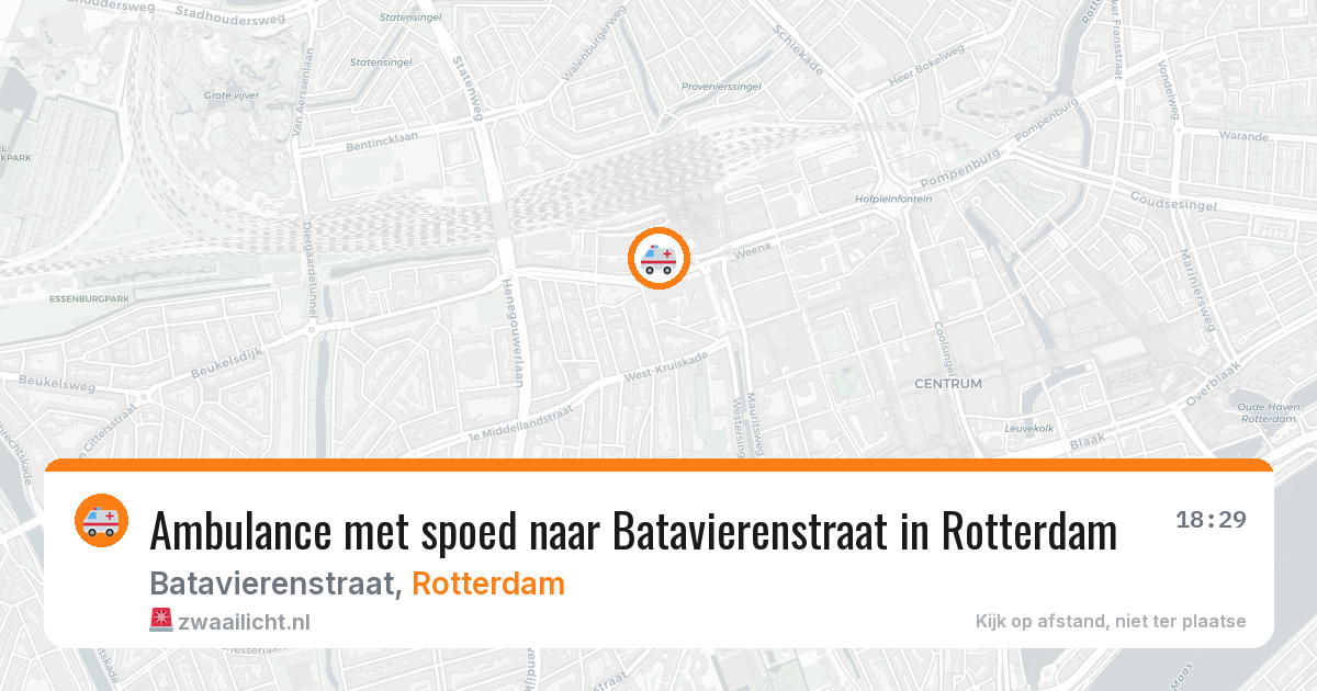 Ambulance met spoed naar Batavierenstraat in Rotterdam — 25 jul 2026