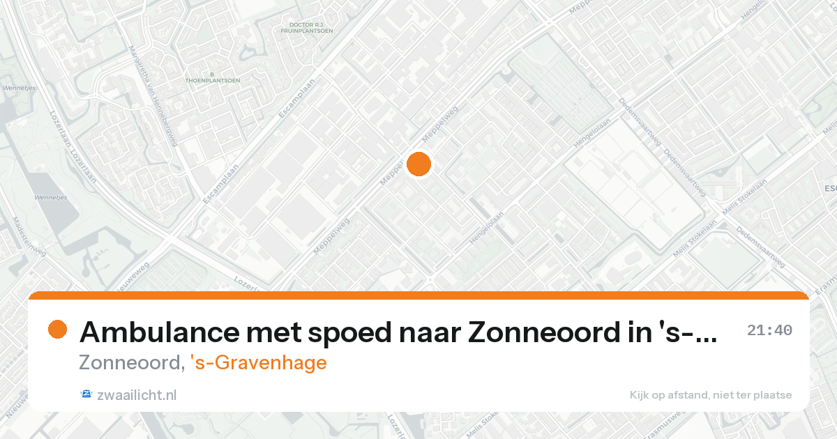 Ambulance met spoed naar Zonneoord in 's-Gravenhage — 11 mei 2026