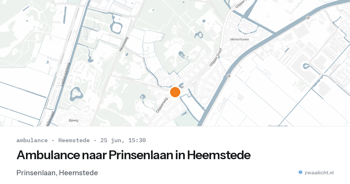 Ambulance naar Prinsenlaan in Heemstede — 25 jun 2026