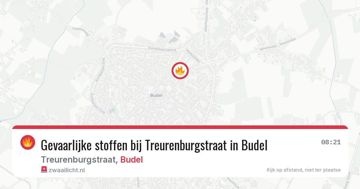 Gevaarlijke stoffen bij Treurenburgstraat in Budel — 22 apr 2026