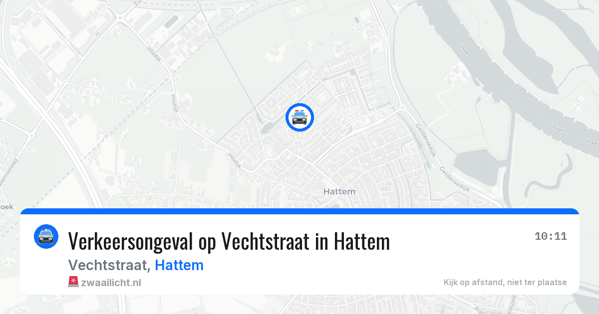 Verkeersongeval op Vechtstraat in Hattem — 10 aug 2026