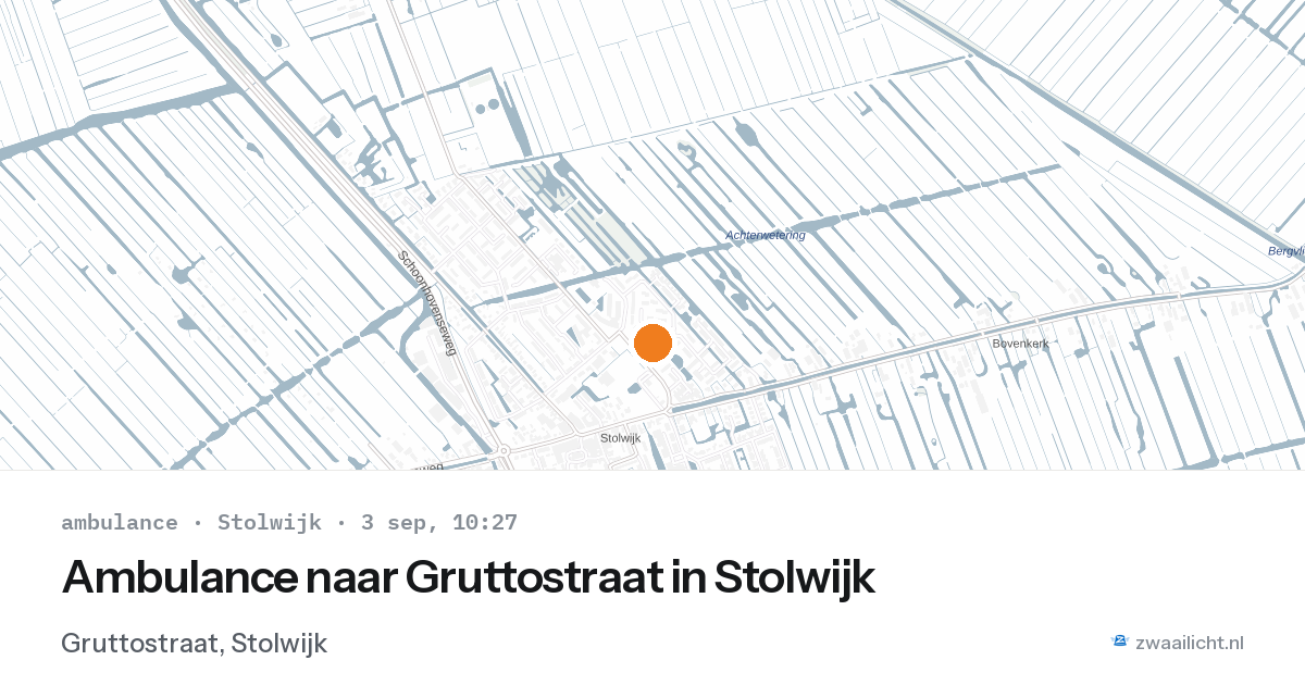 Ambulance naar Gruttostraat in Stolwijk — 3 sep 2026