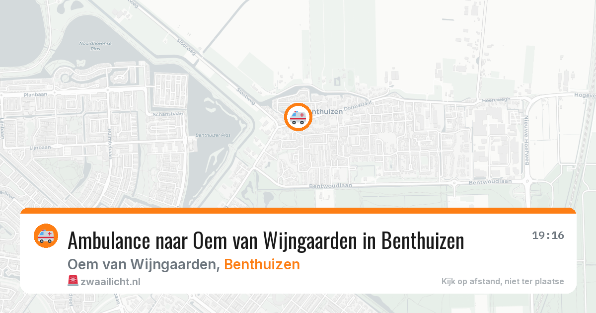 Ambulance naar Oem van Wijngaarden in Benthuizen — 12 aug 2026