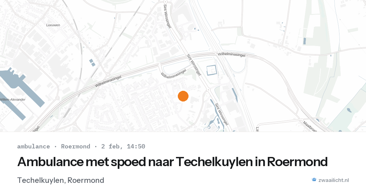 Ambulance met spoed naar Techelkuylen in Roermond — 2 feb 2026