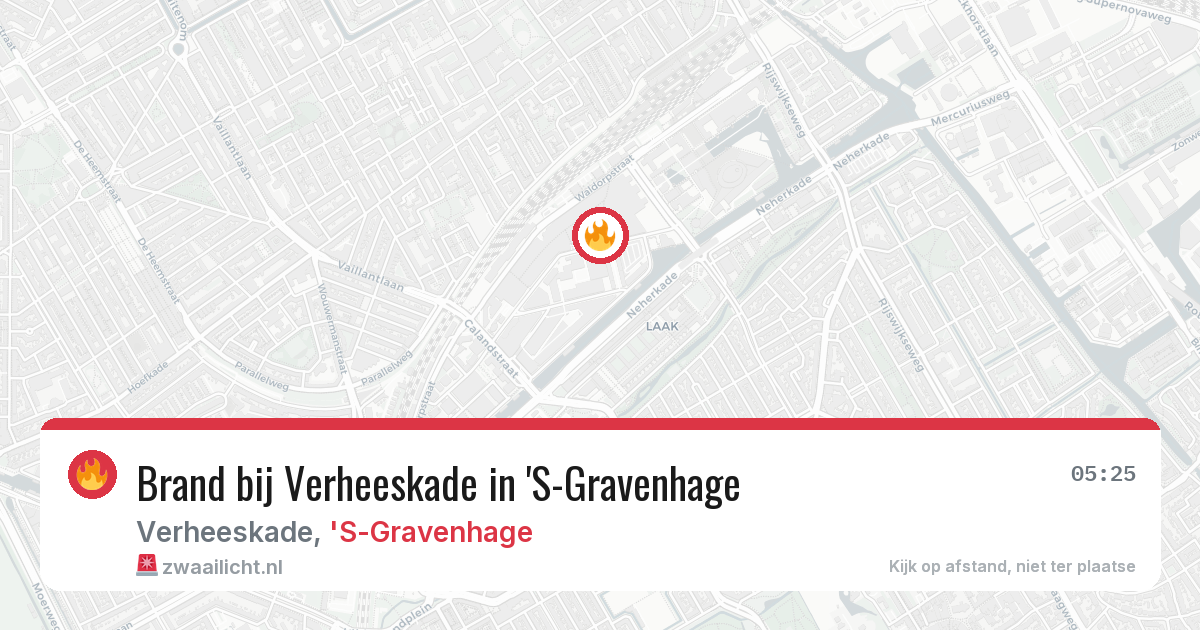 Brand bij Verheeskade in 'S-Gravenhage — 30 jul 2026