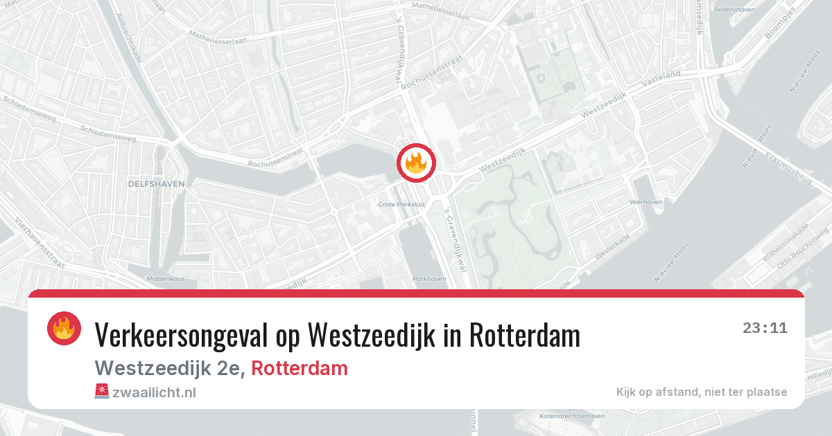 Verkeersongeval op Westzeedijk in Rotterdam — 5 jul 2026