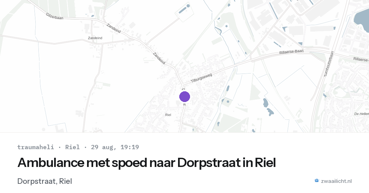 Ambulance met spoed naar Dorpstraat in Riel — 29 aug 2026
