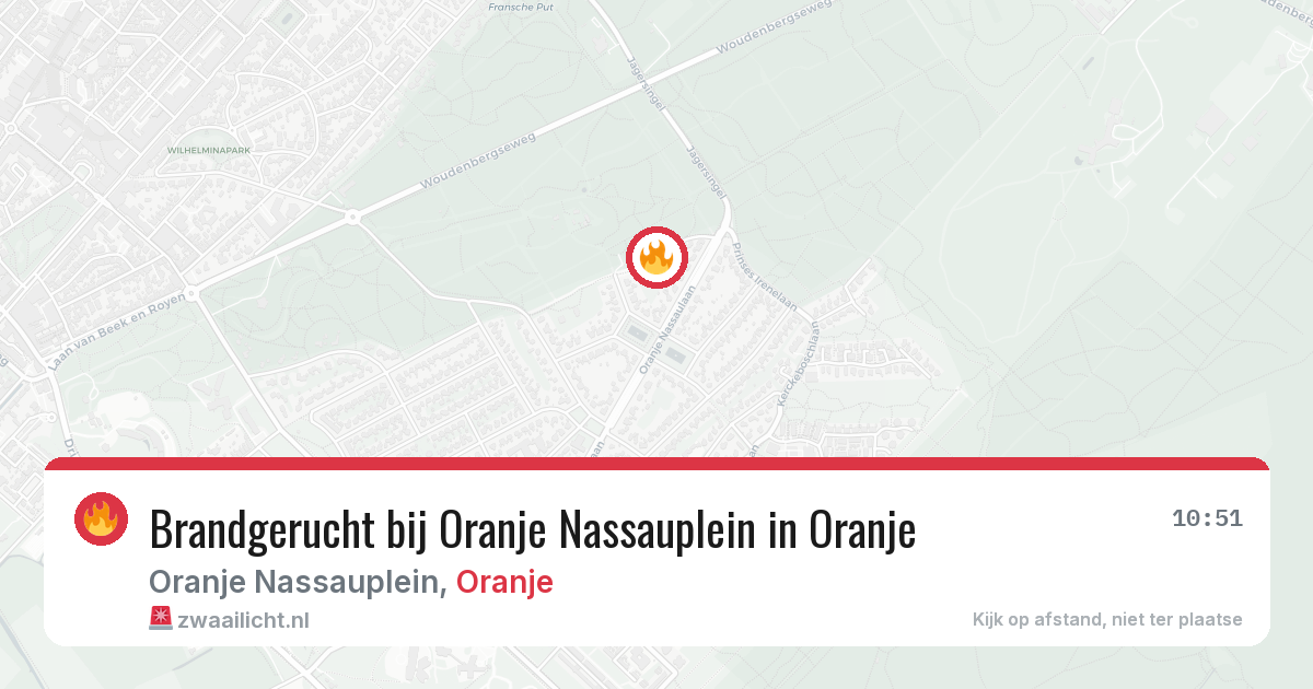 Brandgerucht bij Oranje Nassauplein in Oranje — 2 mrt 2026