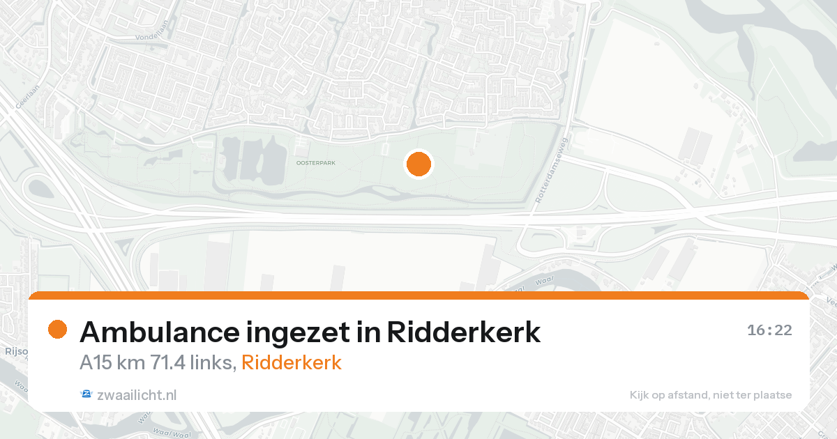 Ambulance ingezet in Ridderkerk — 24 aug 2026
