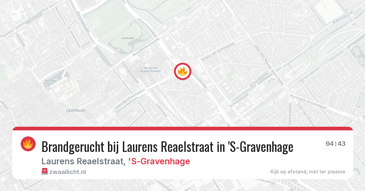 Brandgerucht bij Laurens Reaelstraat in 'S-Gravenhage — 16 jun 2026