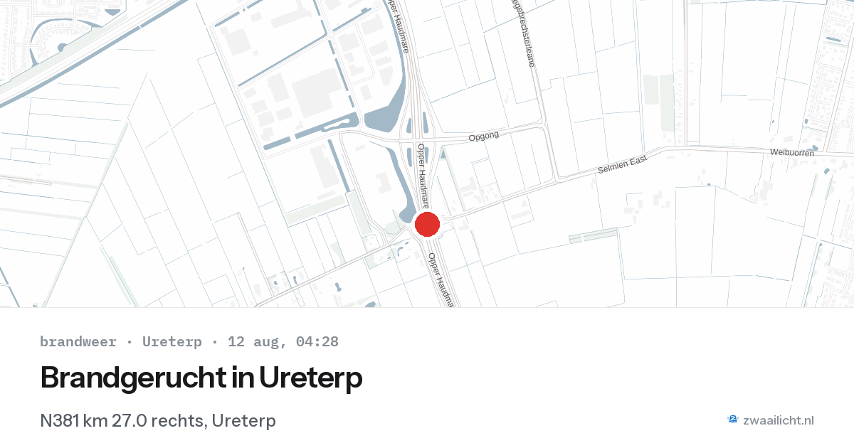 Brandgerucht in Ureterp — 12 aug 2026