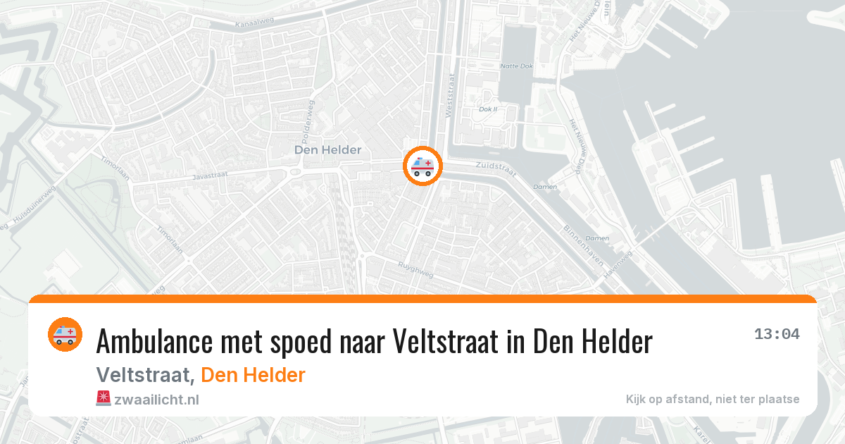 Ambulance met spoed naar Veltstraat in Den Helder — 28 jun 2026