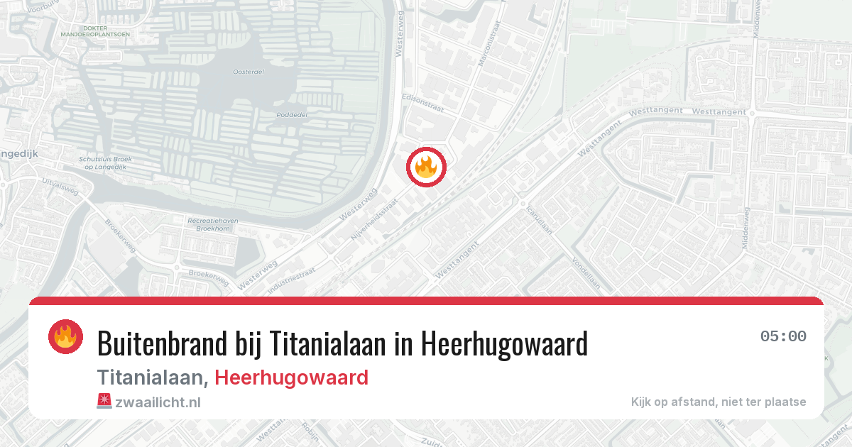 Buitenbrand bij Titanialaan in Heerhugowaard — 2 aug 2026
