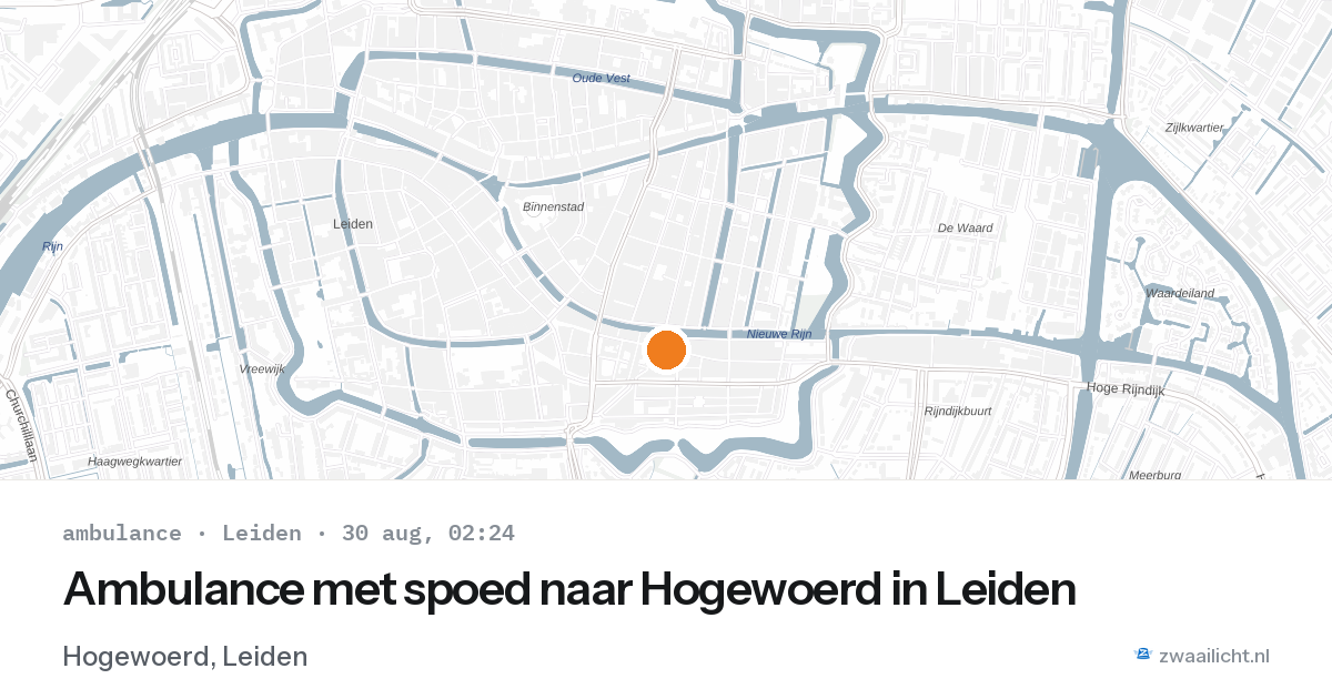 Ambulance met spoed naar Hogewoerd in Leiden — 30 aug 2026