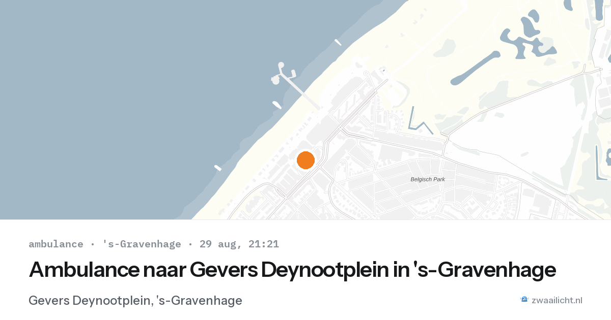 Ambulance naar Gevers Deynootplein in 's-Gravenhage — 29 aug 2026